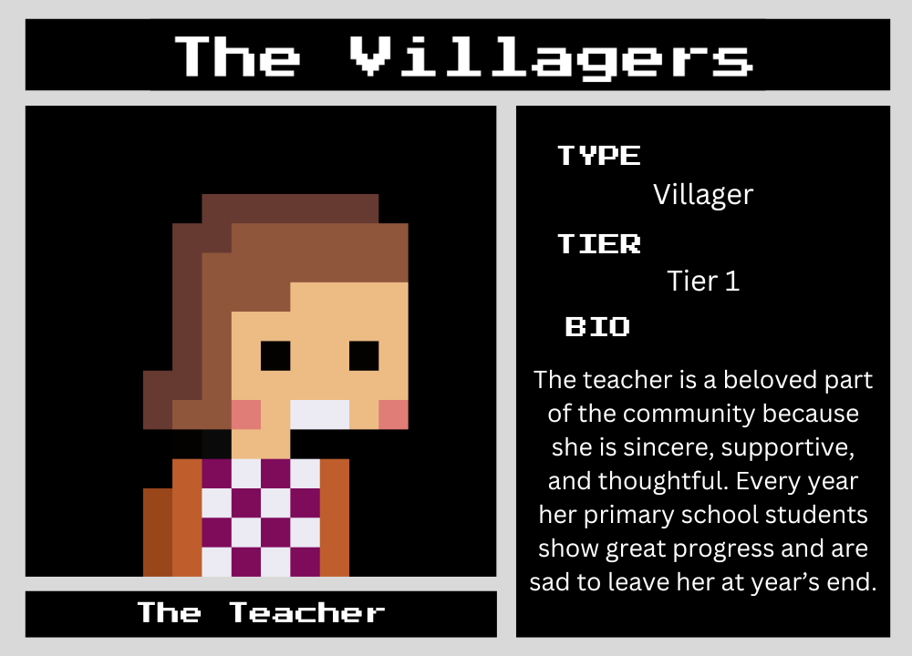 The Teacher biography card